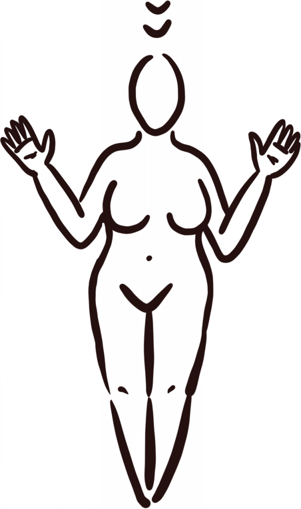 Frau in der urweibliche Kraft als Heilerin